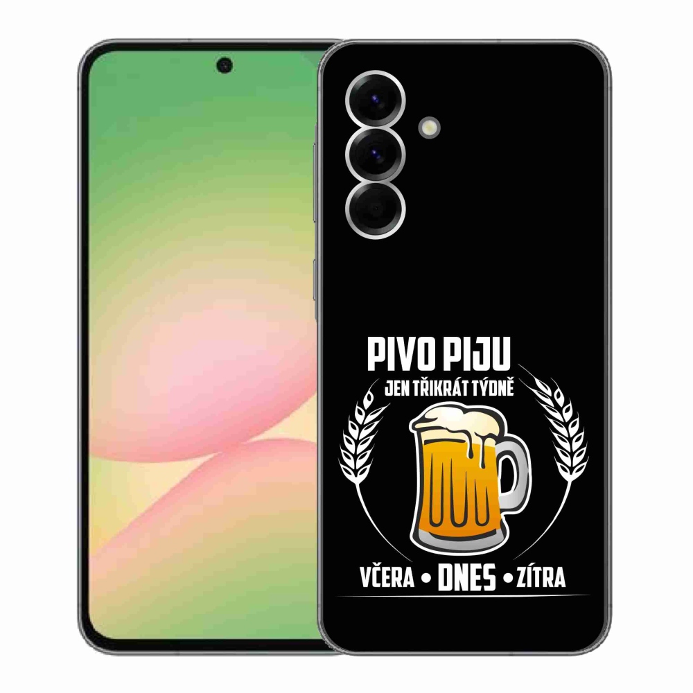 Gelový kryt mmCase na Samsung Galaxy A56 5G - pivní motiv černé pozadí
