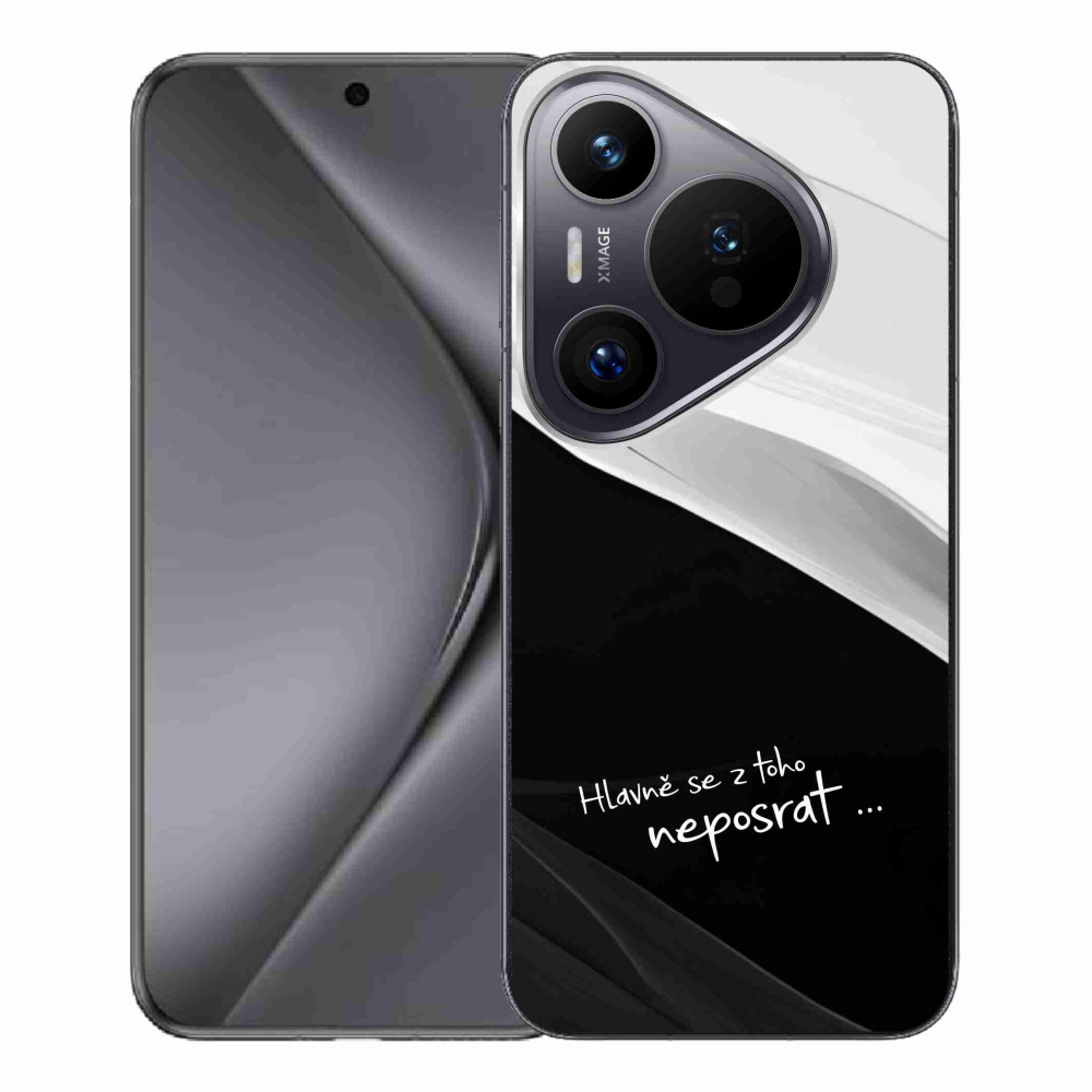 Gelový kryt mmCase na Huawei Pura 70 Pro - vtipný text 13 černobílé pozadí
