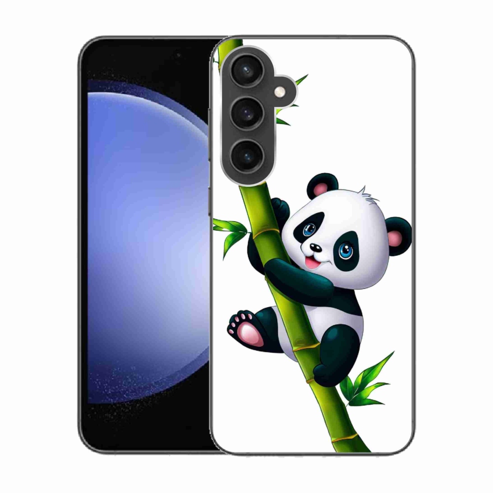 Gelový kryt mmCase na Samsung Galaxy S23 FE - panda na bambusu