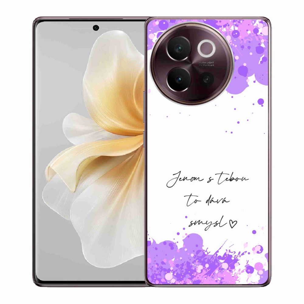 Gelový kryt mmCase na Vivo V40 Lite 5G - zamilovaný text bílé pozadí
