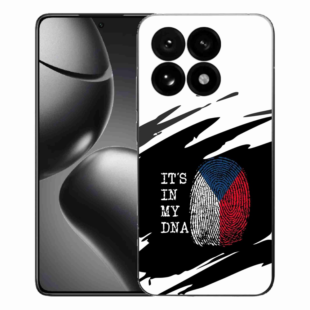 Gelový kryt mmCase na Xiaomi 15T - vlajka otisk prstu černobílé pozadí
