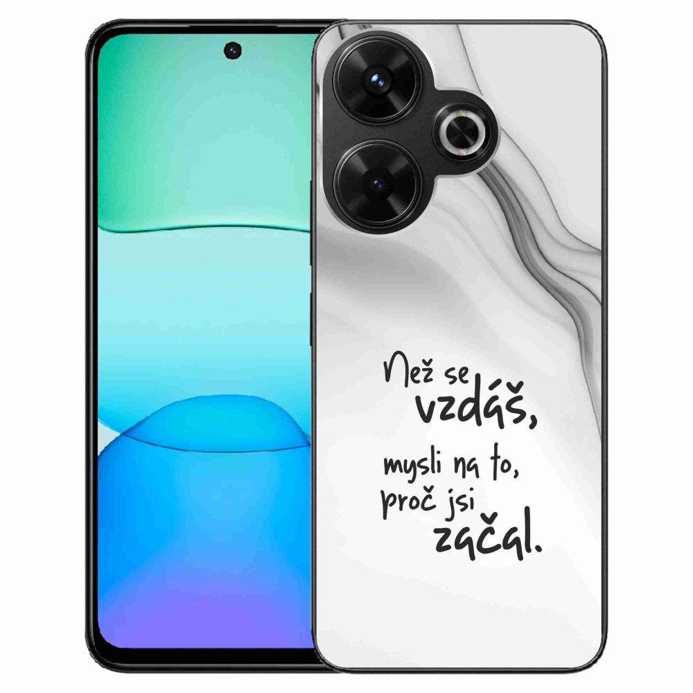 Gelový kryt mmCase na Xiaomi Redmi 13 4G/Poco M6 4G  - citát 2 bílé pozadí