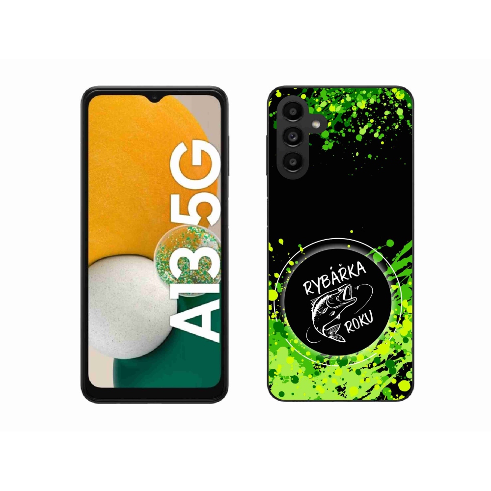 Gelový kryt mmCase na Samsung Galaxy A13 5G - rybářka roku černé pozadí