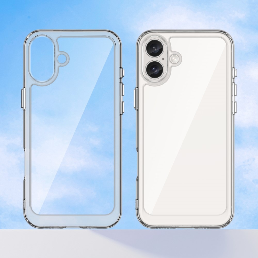 Gelový obal s pevnými zády na iPhone 16 - průhledný