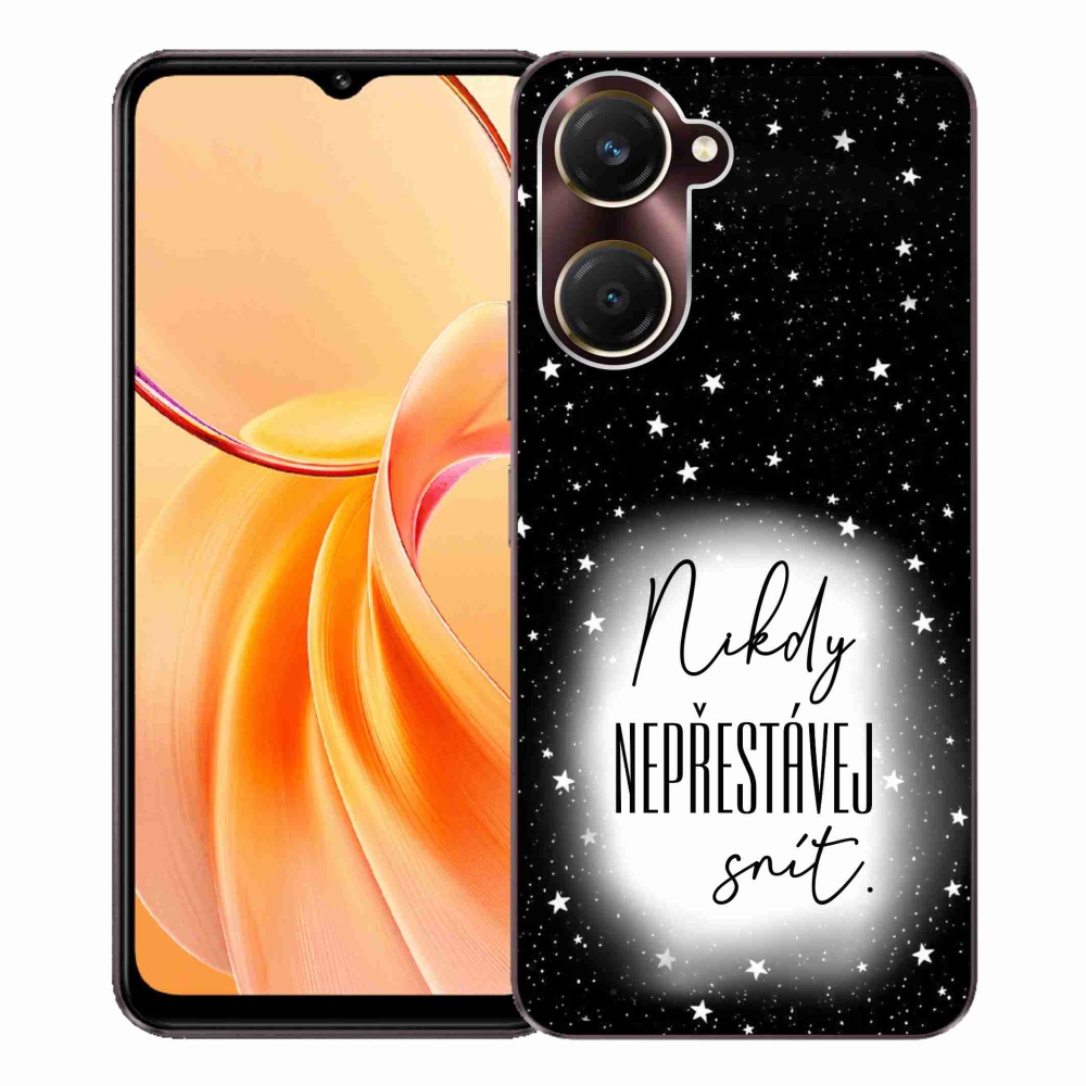 Gelový kryt mmCase na Vivo Y28s 5G - citát 1 bíločerné pozadí
