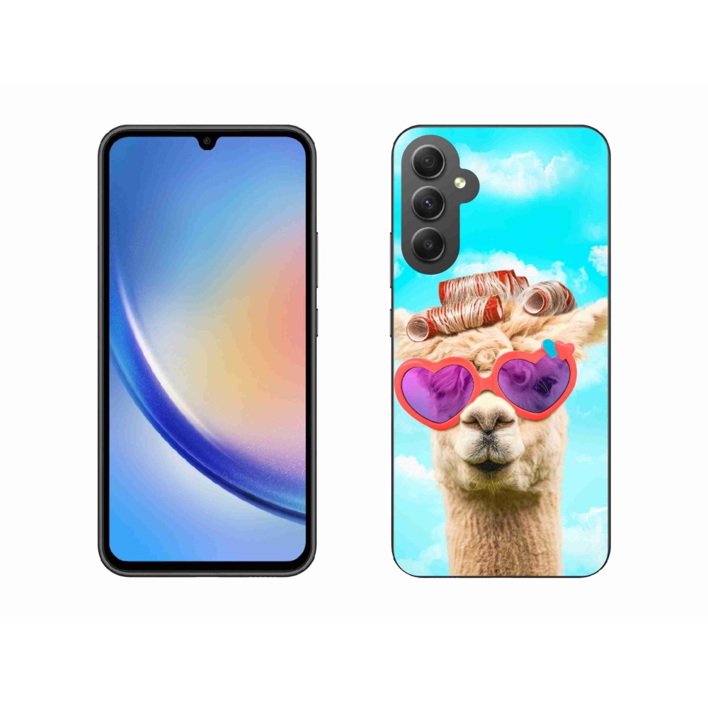 Gelový kryt mmCase na Samsung Galaxy A34 5G - lama s brýlemi
