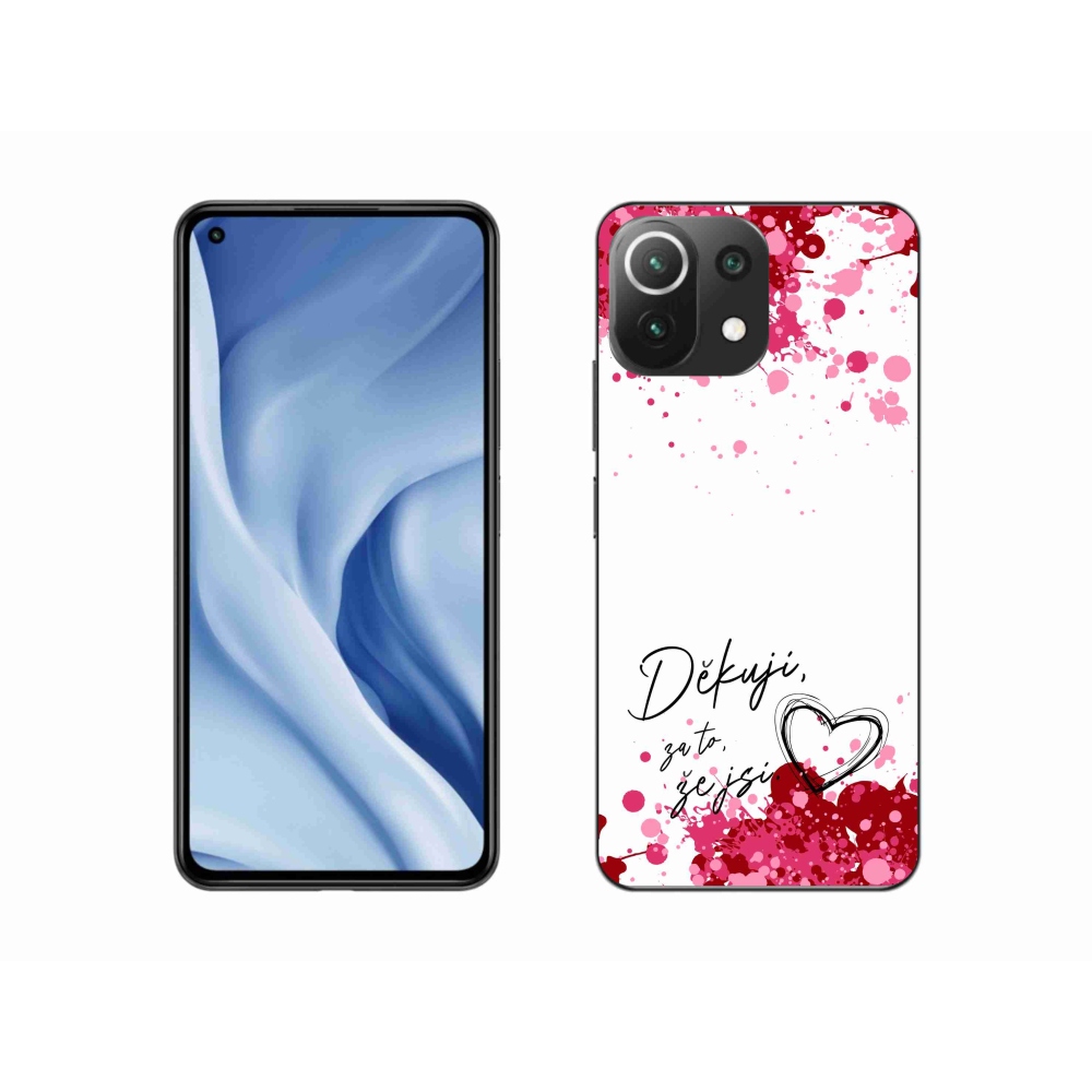 Gelový kryt mmCase na Xiaomi 11 Lite 5G NE - zamilovaný text 2 bílé pozadí