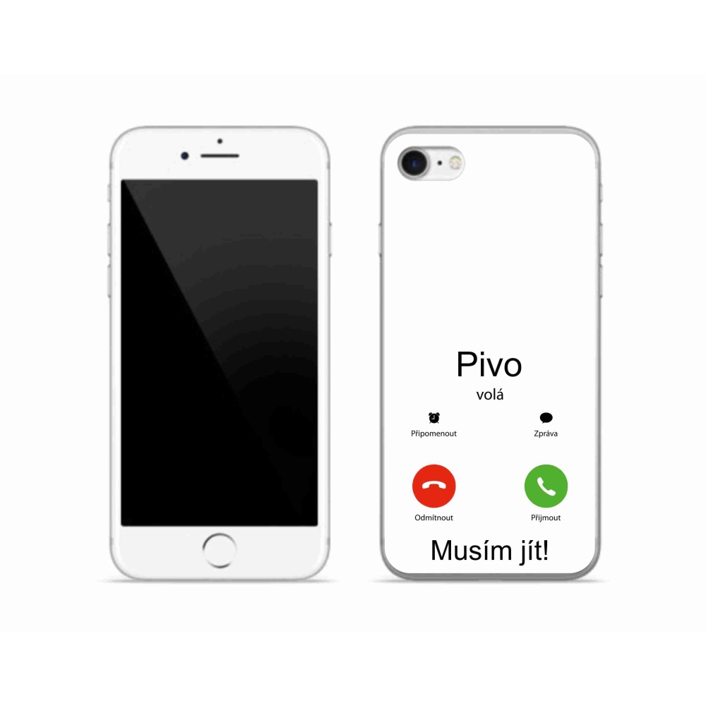 Gelový kryt mmCase na iPhone SE (2022) - pivo volá bílé pozadí