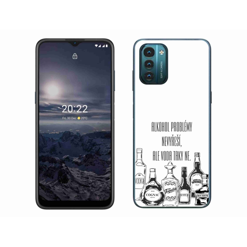 Gelový kryt mmCase na Nokia G11/G21 - vtipný text bílé pozadí