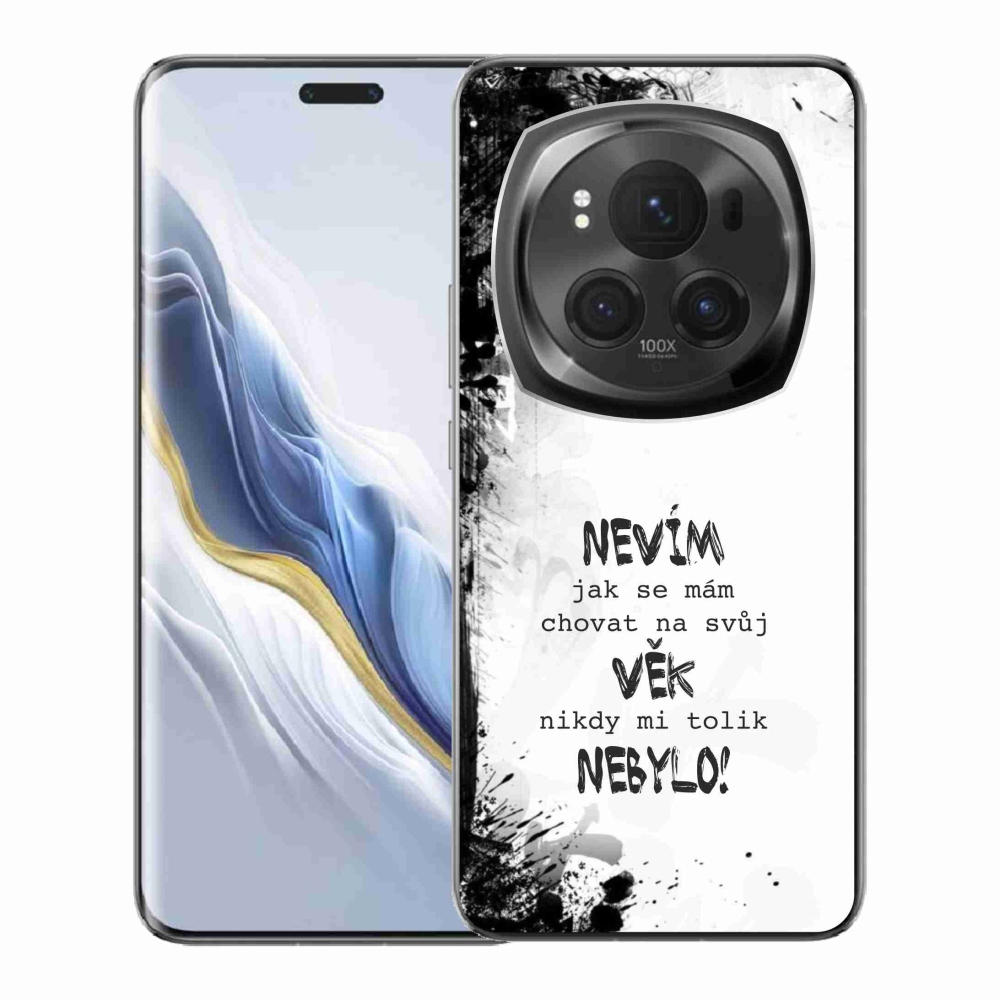 Gelový kryt mmCase na Honor Magic 6 Pro 5G - vtipný text 14 bílé pozadí
