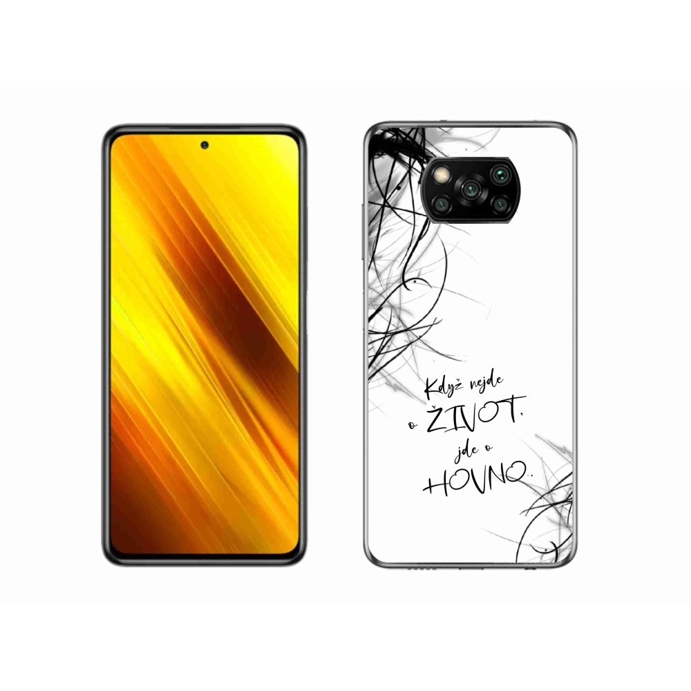 Gelový kryt mmCase na Xiaomi Poco X3 - vtipný text 16 bílé pozadí