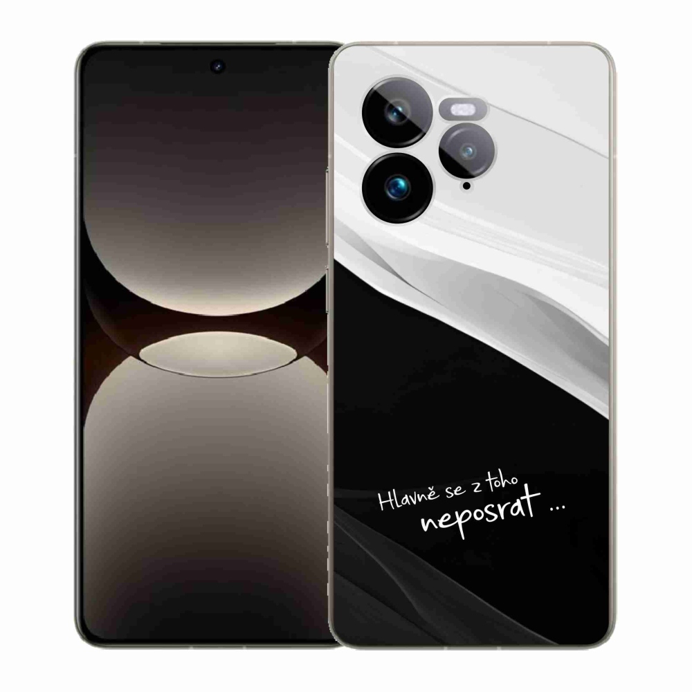Gelový kryt mmCase na Realme GT 7 Pro 5G - vtipný text 13 černobílé pozadí