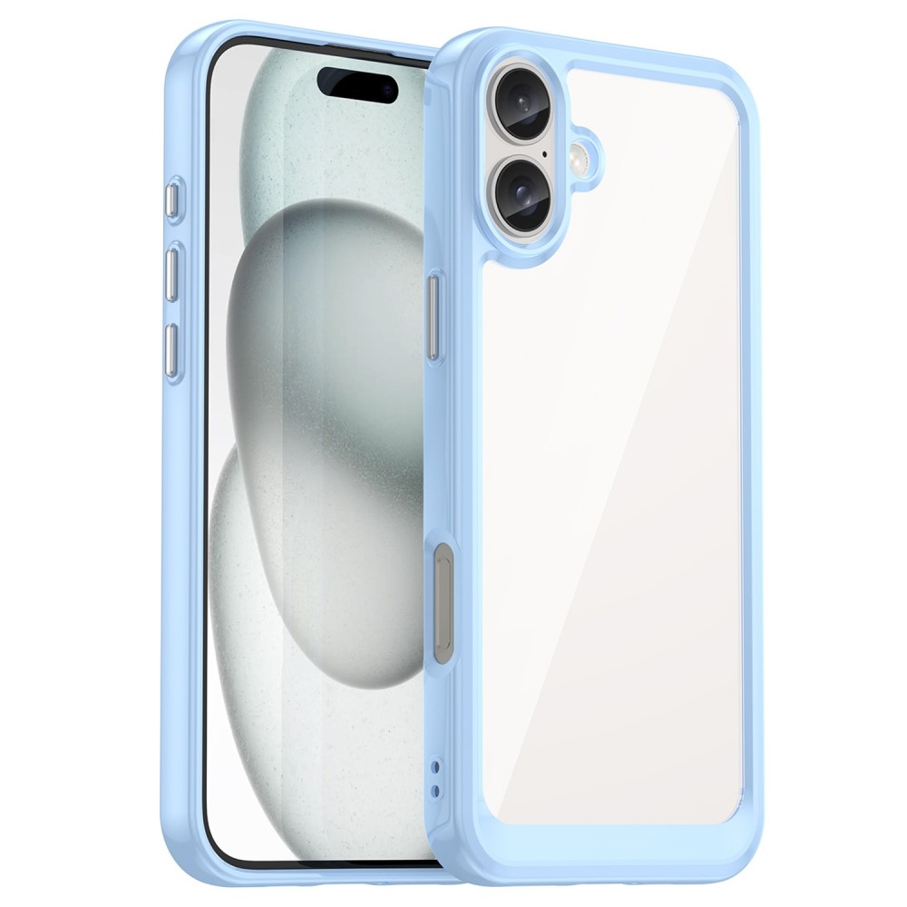 Gelový obal s pevnými zády na iPhone 16 - modrý