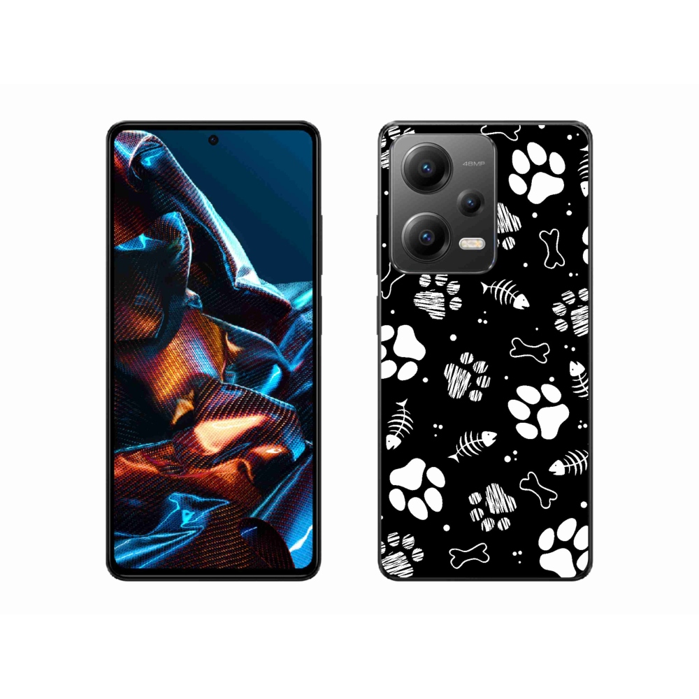 Gelový kryt mmCase na mobil Xiaomi Redmi Note 12 Pro 5G - psí tlapky
