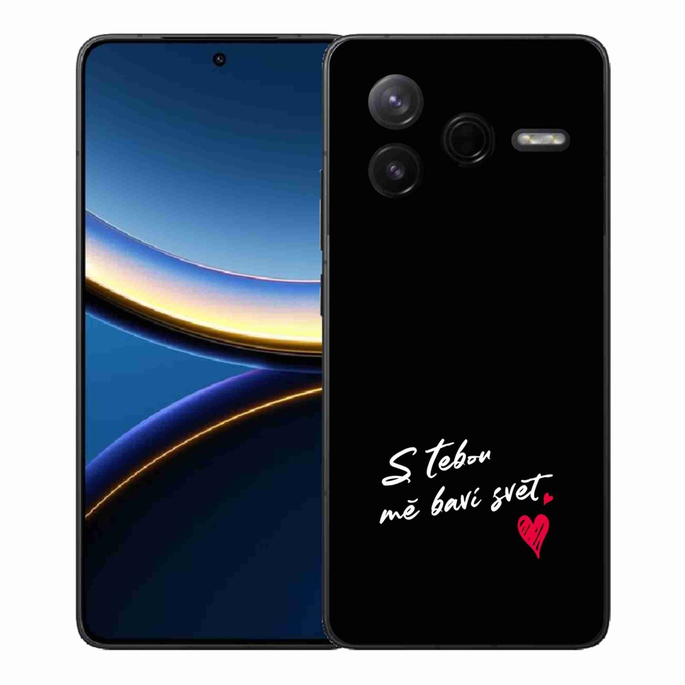 Gelový kryt mmCase na Xiaomi Poco F7 Pro - zamilovaný text 1 černé pozadí