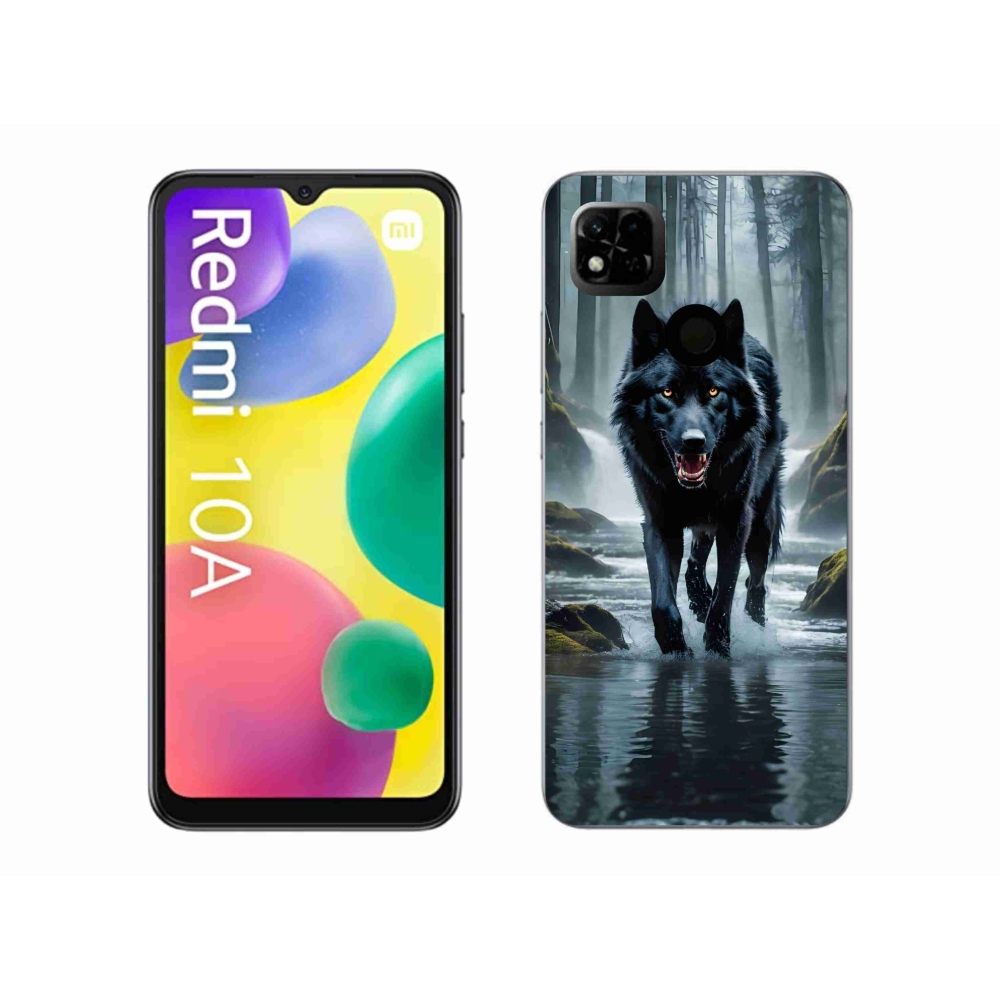 Gelový kryt mmCase na Xiaomi Redmi 10A - černý vlk