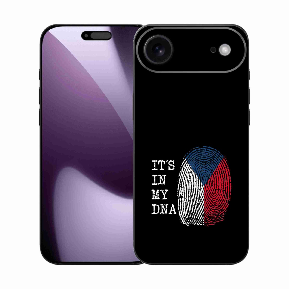 Gelový kryt mmCase na iPhone 17 Air - vlajka otisk prstu černé pozadí
