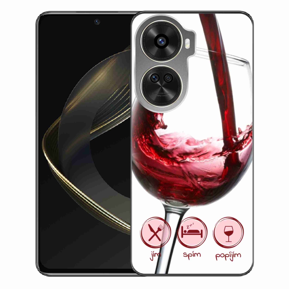Gelový obal mmCase na Huawei Nova 12 SE - sklenička vína červené
