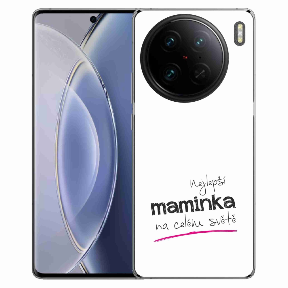 Gelový kryt mmCase na Vivo X90 Pro - nejlepší maminka 4 bílé pozadí