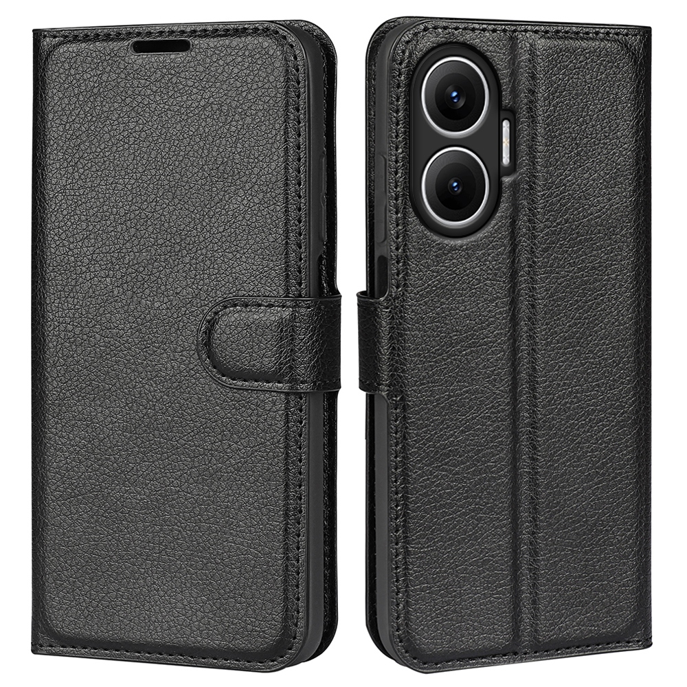 Litchi knížkové pouzdro na Xiaomi Poco F7 5G - černé