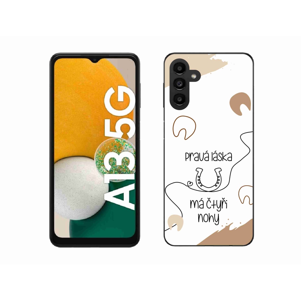 Gelový kryt mmCase na Samsung Galaxy A13 5G - koňský motiv bílé pozadí