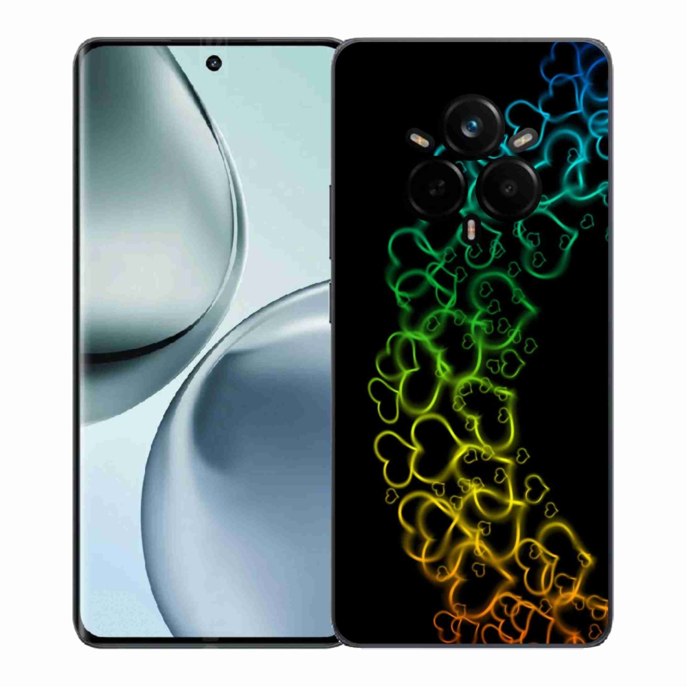 Gelový kryt mmCase na Realme 14 Pro+ 5G - barevná srdíčka
