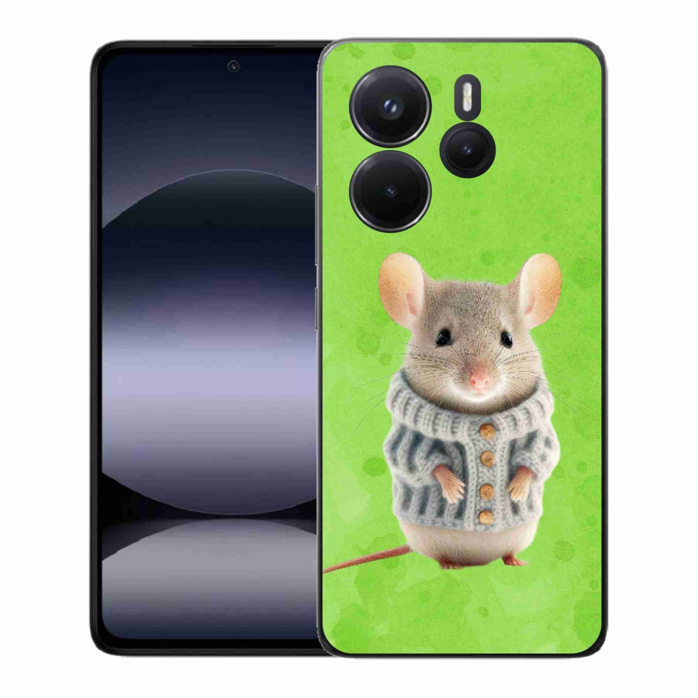 Gelový kryt mmCase na Xiaomi Redmi Note 14 - myška ve svetru