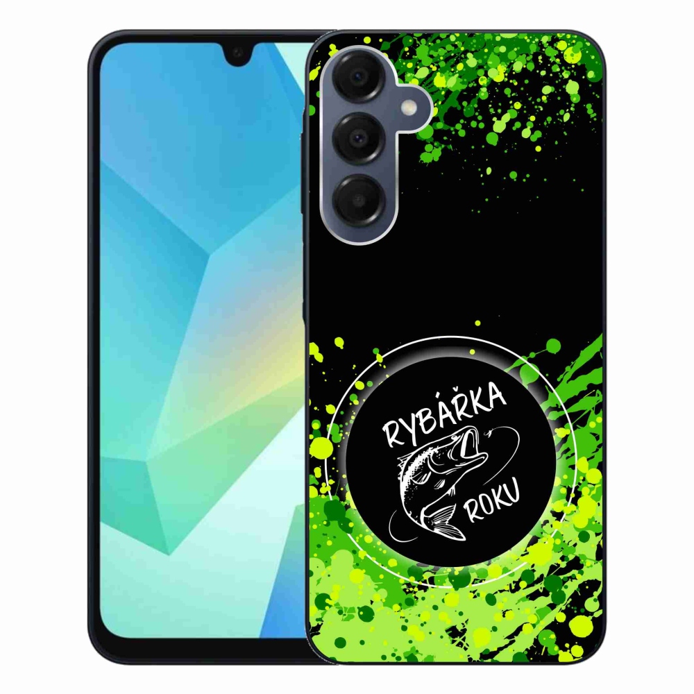 Gelový kryt mmCase na Samsung Galaxy A16 4G/5G - rybářka roku černé pozadí