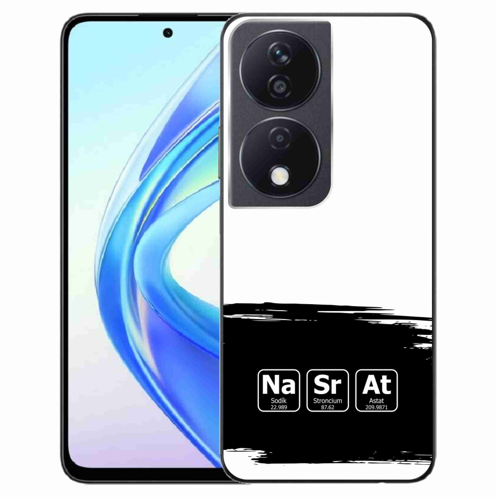 Gelový kryt mmCase na Honor X7b/Honor 90 Smart - chemické prvky černobílé pozadí
