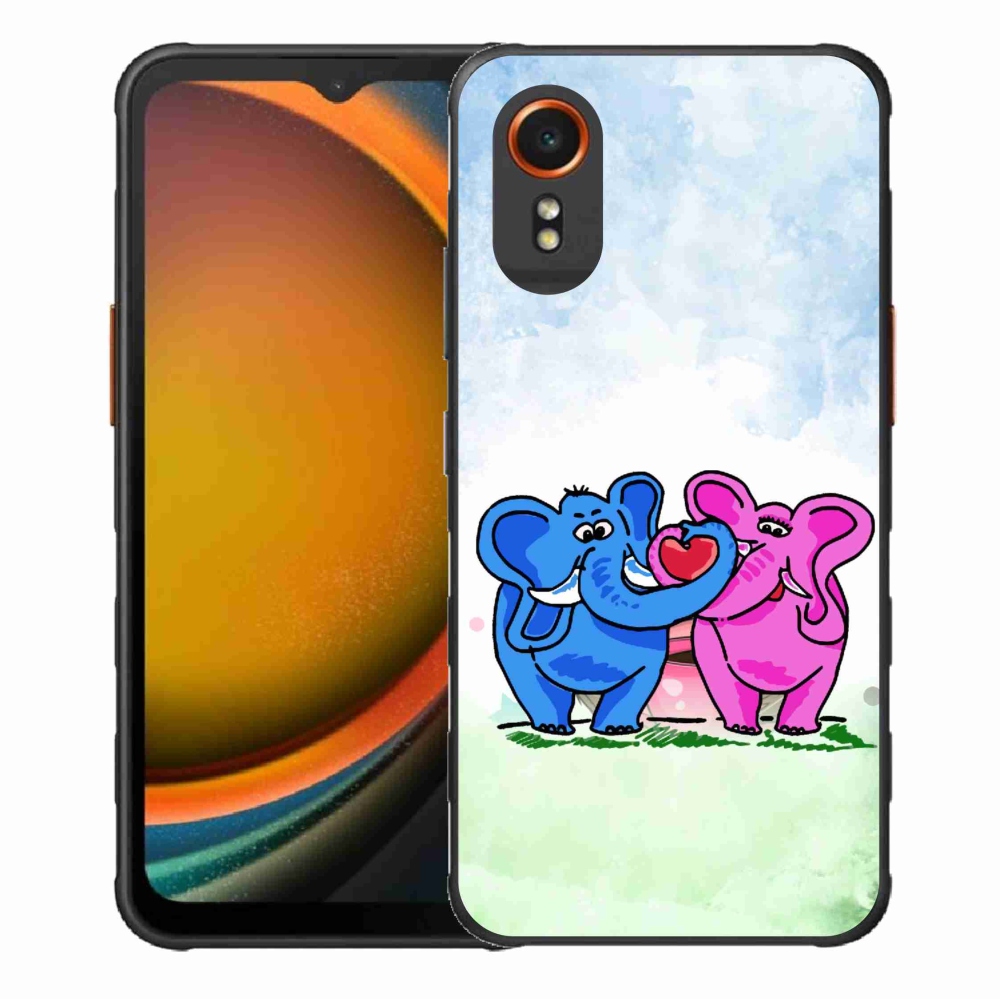 Gelový kryt mmCase na Samsung Galaxy Xcover 7 - zamilovaní sloni