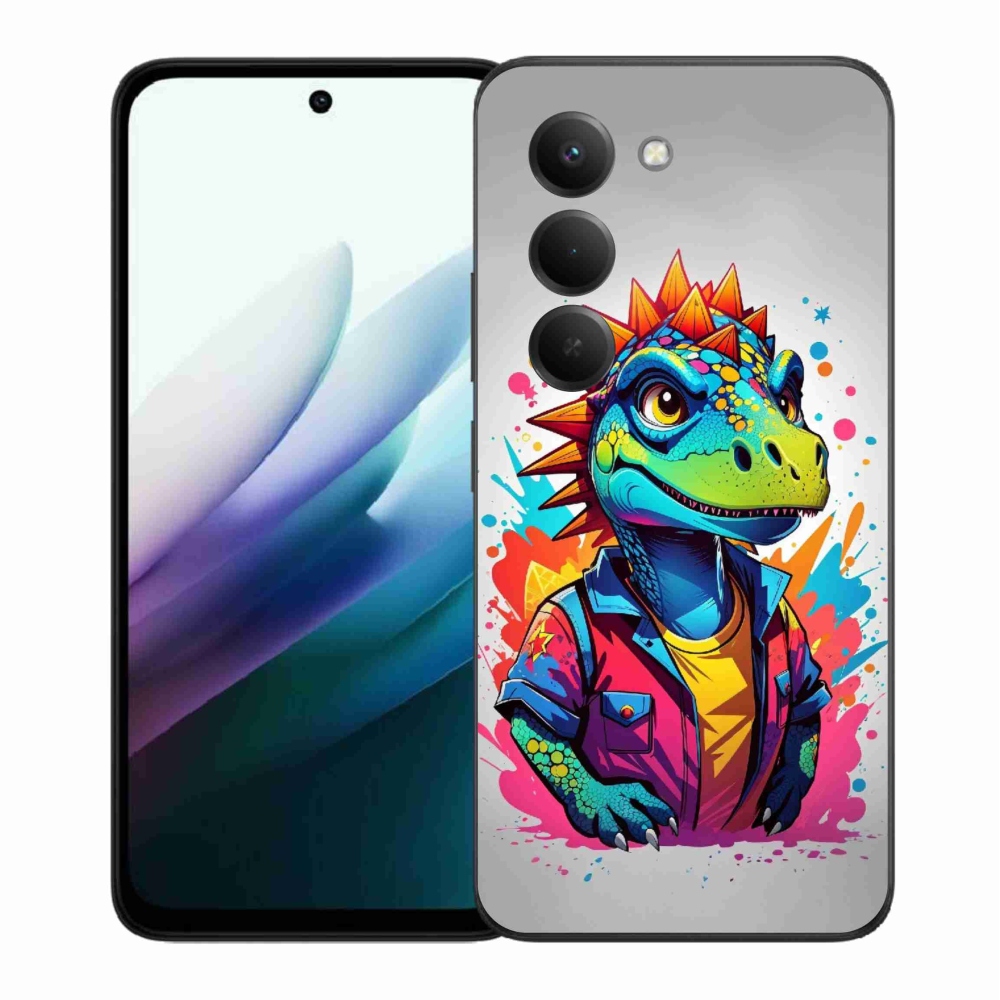 Gelový kryt mmCase na Xiaomi Redmi 15 4G/5G (171mm) - barevný dinosaurus
