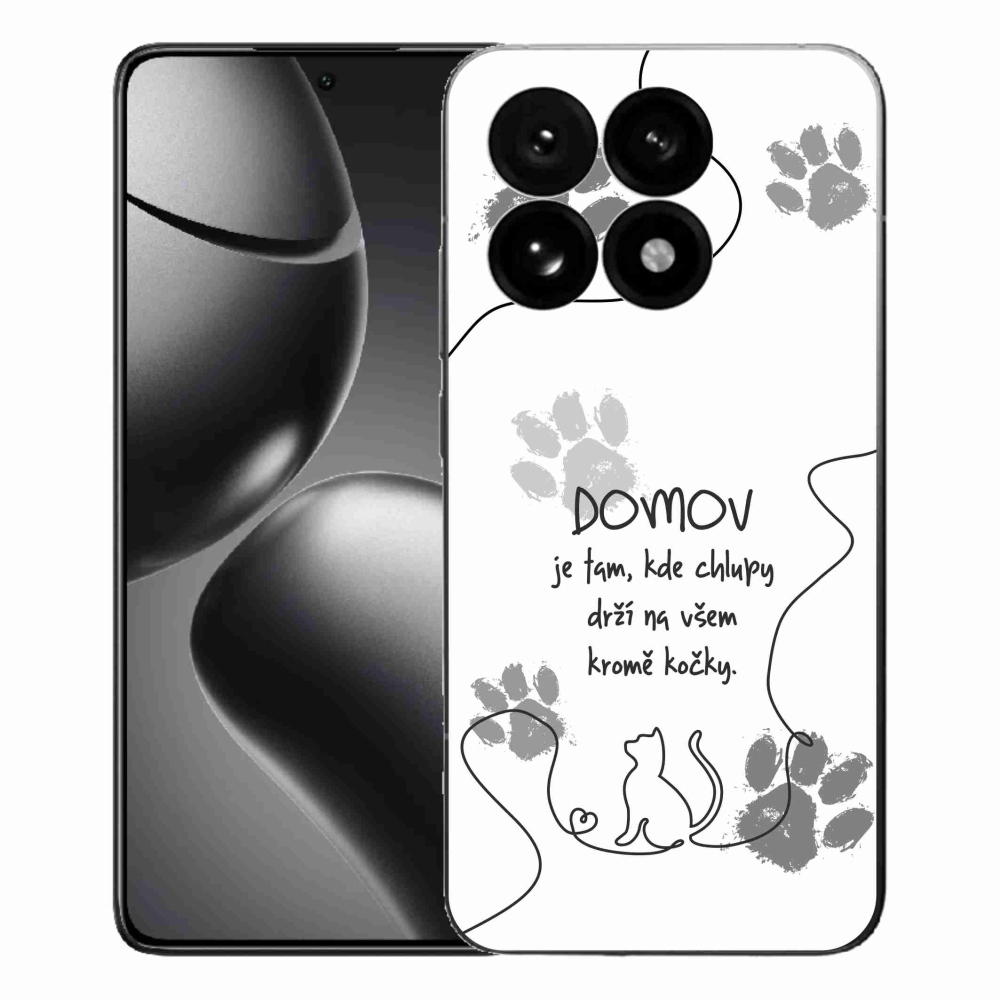 Gelový kryt mmCase na Xiaomi 15T - kočičí motiv bílé pozadí
