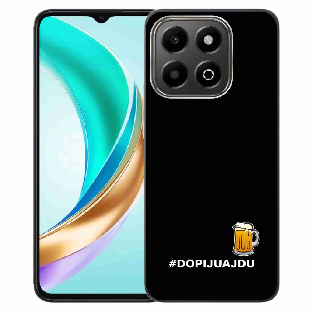 Gelový kryt mmCase na Honor X6b - pivní motiv 1 černé pozadí