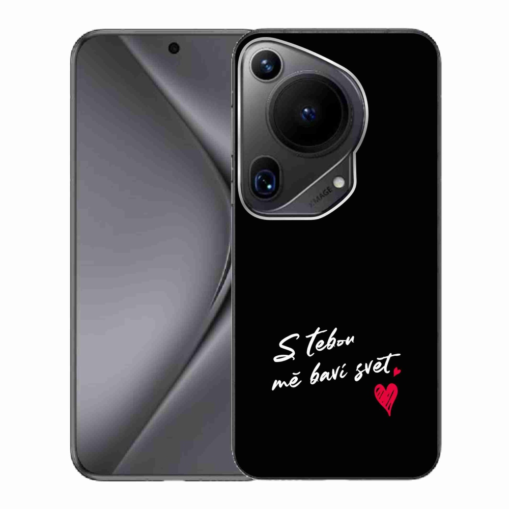 Gelový kryt mmCase na Huawei Pura 70 Ultra - zamilovaný text 1 černé pozadí