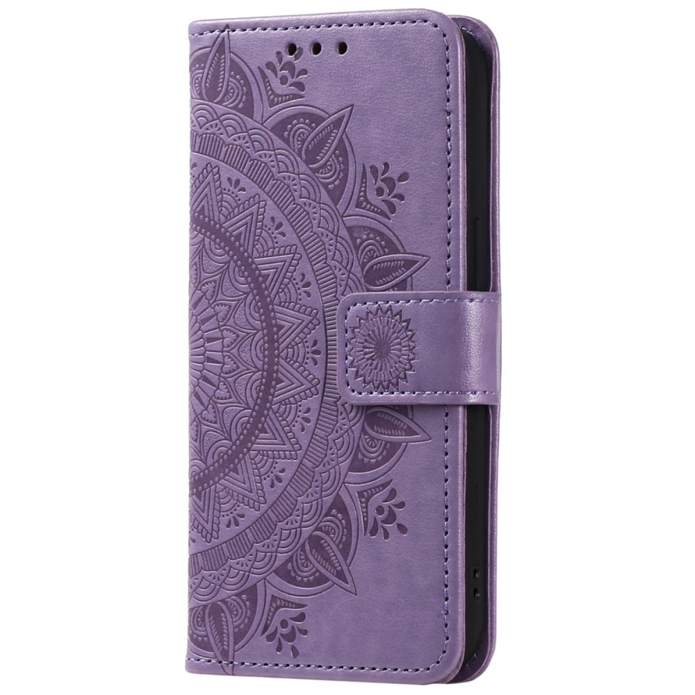 Mandala knížkové pouzdro na Xiaomi Redmi Note 14 - fialové