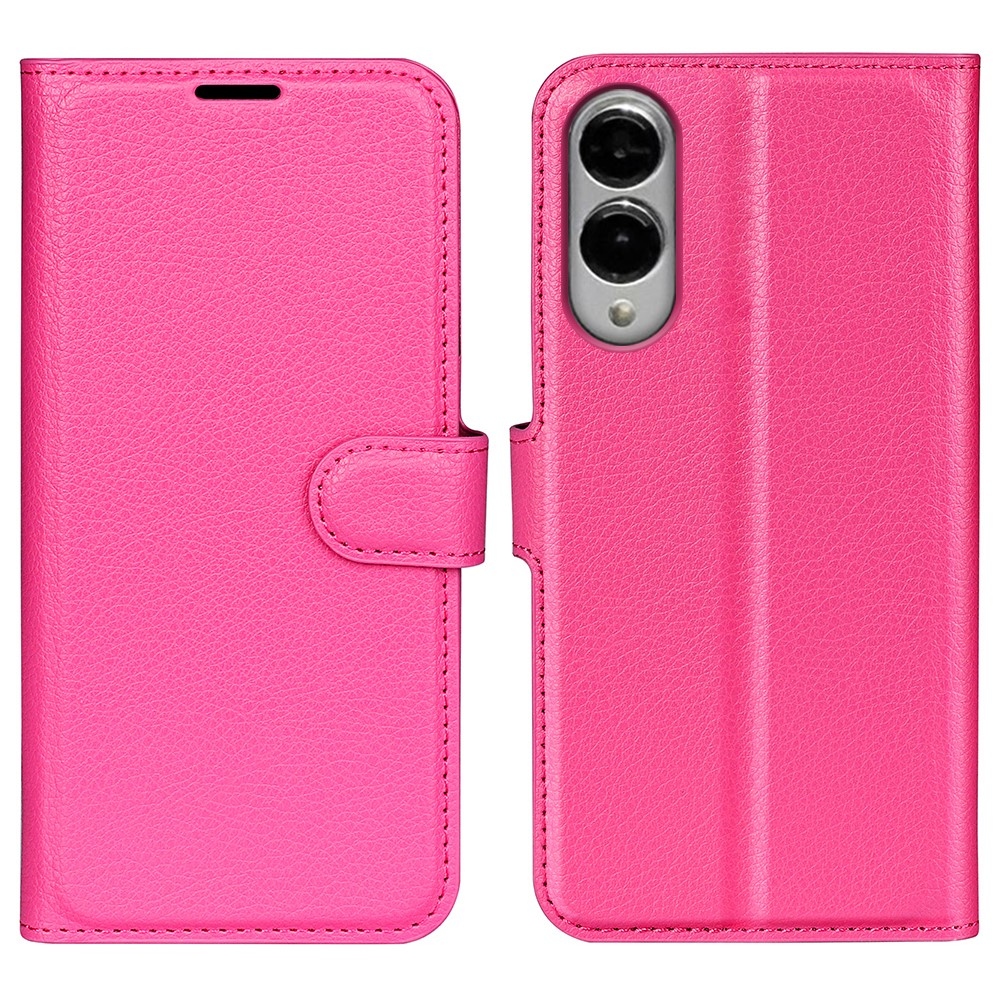 Litchi knížkové pouzdro na Samsung Galaxy S25 Edge - rose