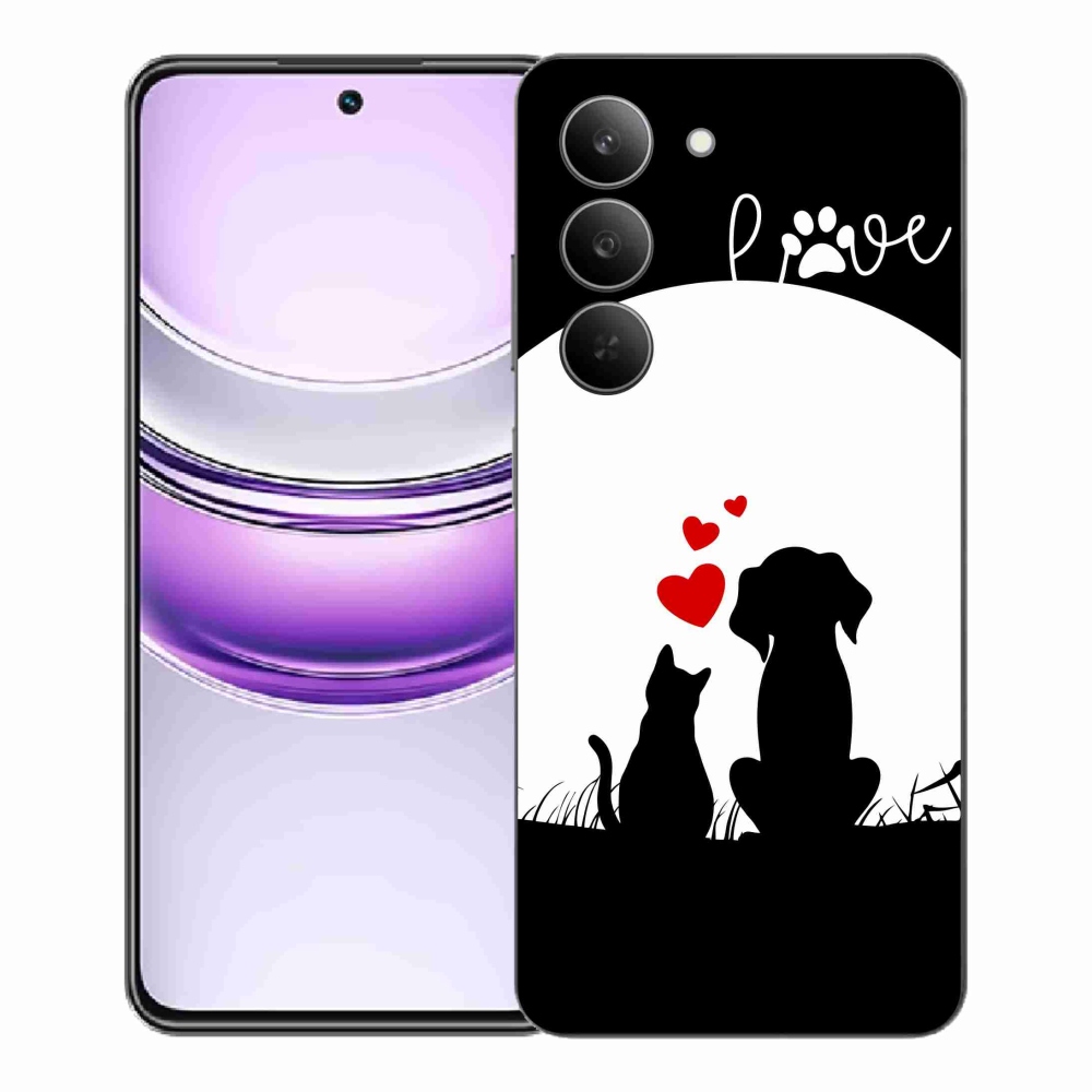 Gelový kryt mmCase na Realme 14x 5G - zvířecí láska