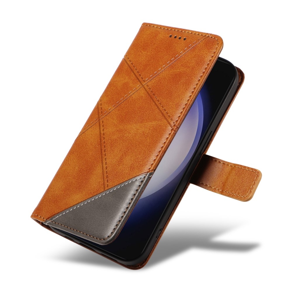 Triangle knížkové pouzdro na Samsung Galaxy S24+/S25+ - hnědé