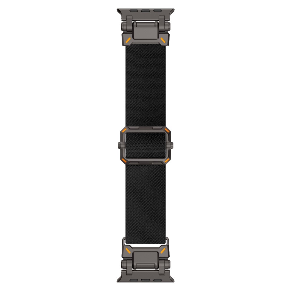 Metal nylonový řemínek na Apple Watch Ultra/Ultra 2 49mm/SE/SE 2022/2023 44mm/10 46mm/9/8/7 45mm/6/5/4 44mm/3/2/1 42 mm - černý