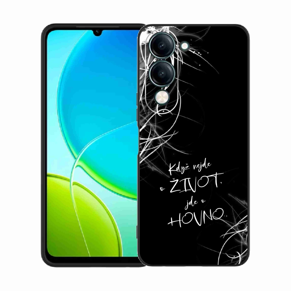 Gelový kryt mmCase na Vivo Y29s 5G - vtipný text 16 černé pozadí