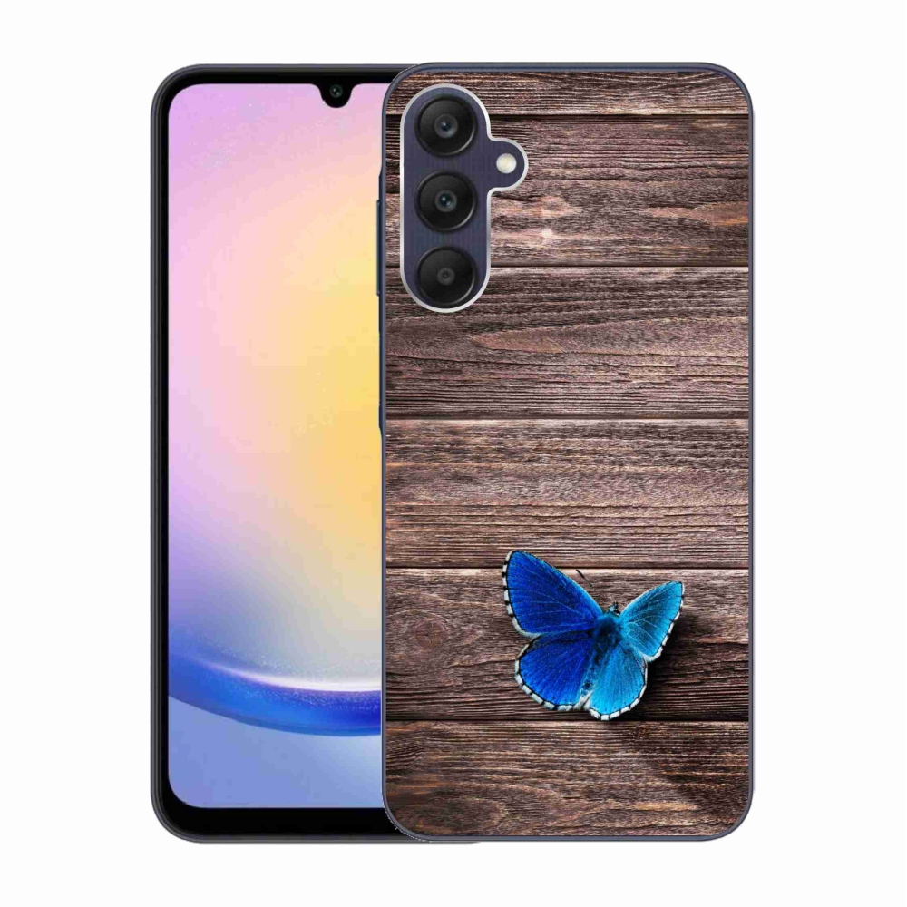 Gelový kryt mmCase na Samsung Galaxy A25 5G - modrý motýl 1