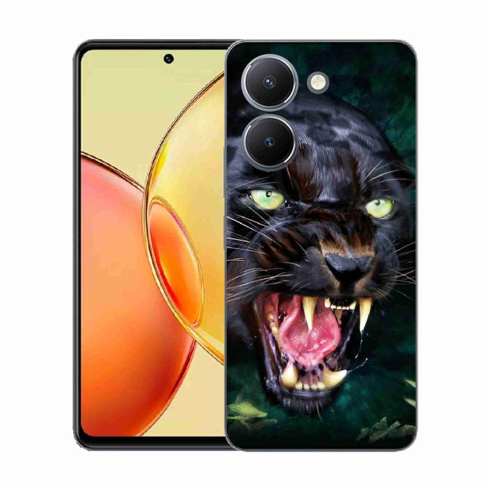Gelový kryt mmCase na Vivo Y36 - rozzuřený černý panter