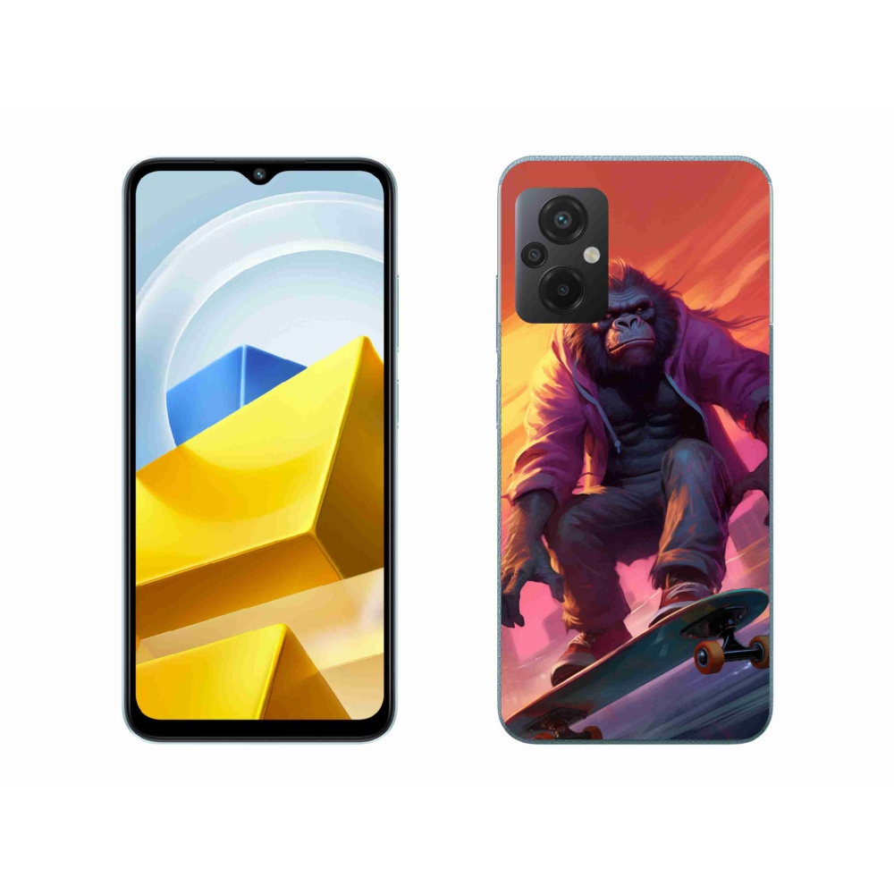 Gelový kryt mmCase na Xiaomi Poco M5 4G - gorila na skateboardu