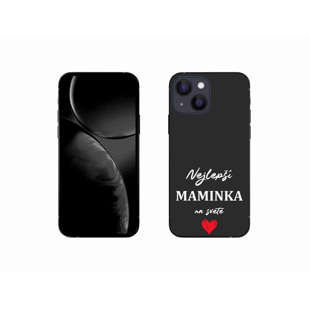 Gelový kryt mmCase na iPhone 13 mini 5.4 - nejlepší maminka 1 černé pozadí