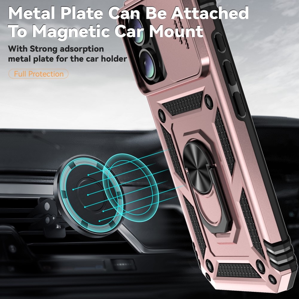 Slide odolný kryt na iPhone 16 - růžovozlatý