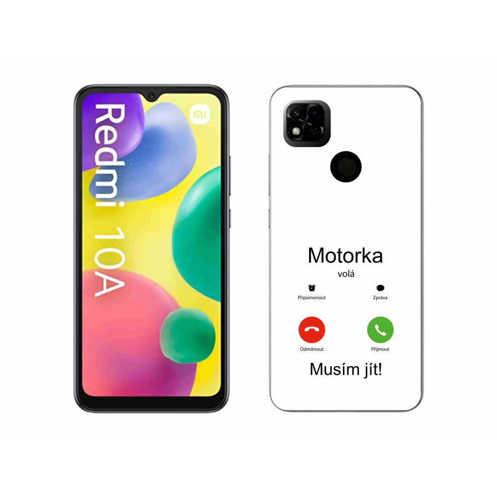 Gelový kryt mmCase na Xiaomi Redmi 10A - motorka volá bílé pozadí