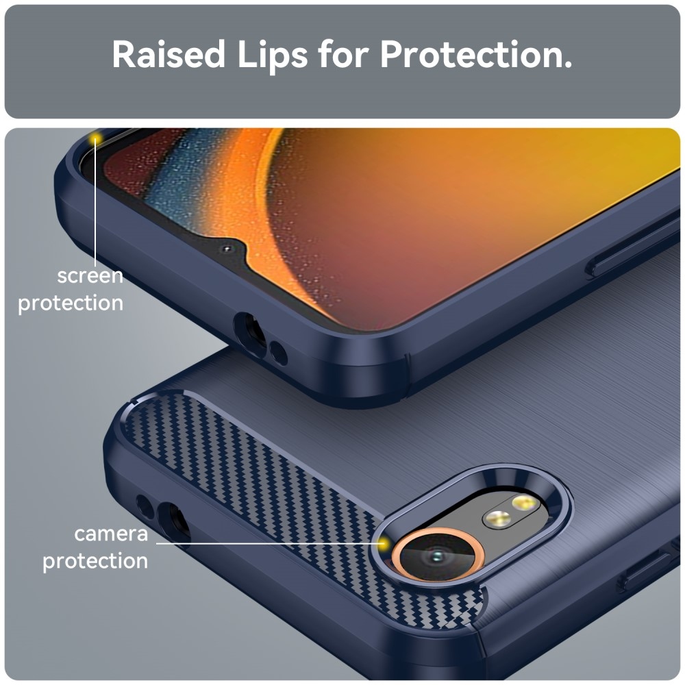 Carbon odolný gelový obal na Samsung Galaxy Xcover 7 - modrý