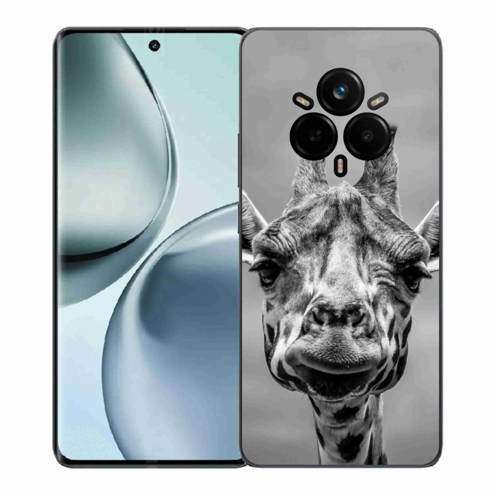 Gelový kryt mmCase na Realme 14 Pro 5G - černobílá žirafa