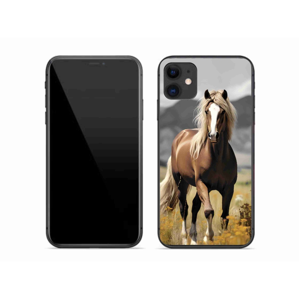 Gelový kryt mmCase na iPhone 11 - hnědý kůň 1