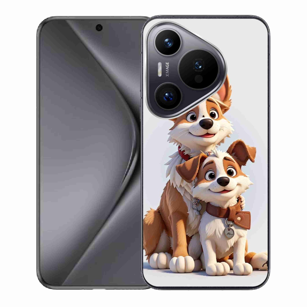 Gelový kryt mmCase na Huawei Pura 70 - kreslení psi